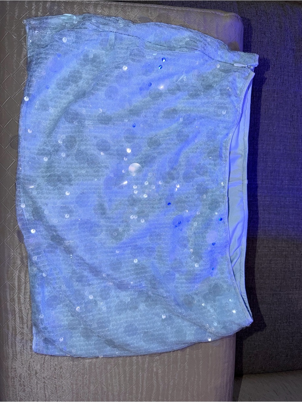 SHEIN Light Blue Sequin Mini Skirt